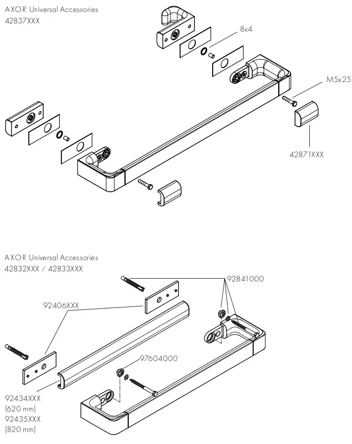 AXOR 2835000 Series Universal Softsquare Toilet brush holder wall - Figer20