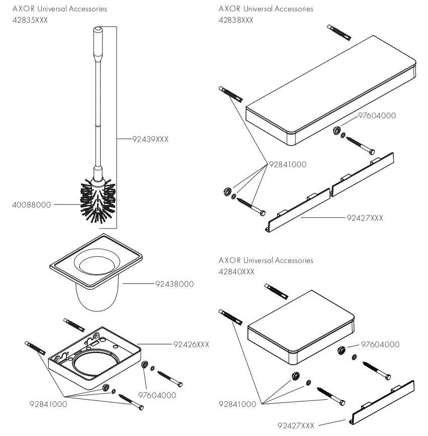 AXOR 2835000 Series Universal Softsquare Toilet brush holder wall - Figer21