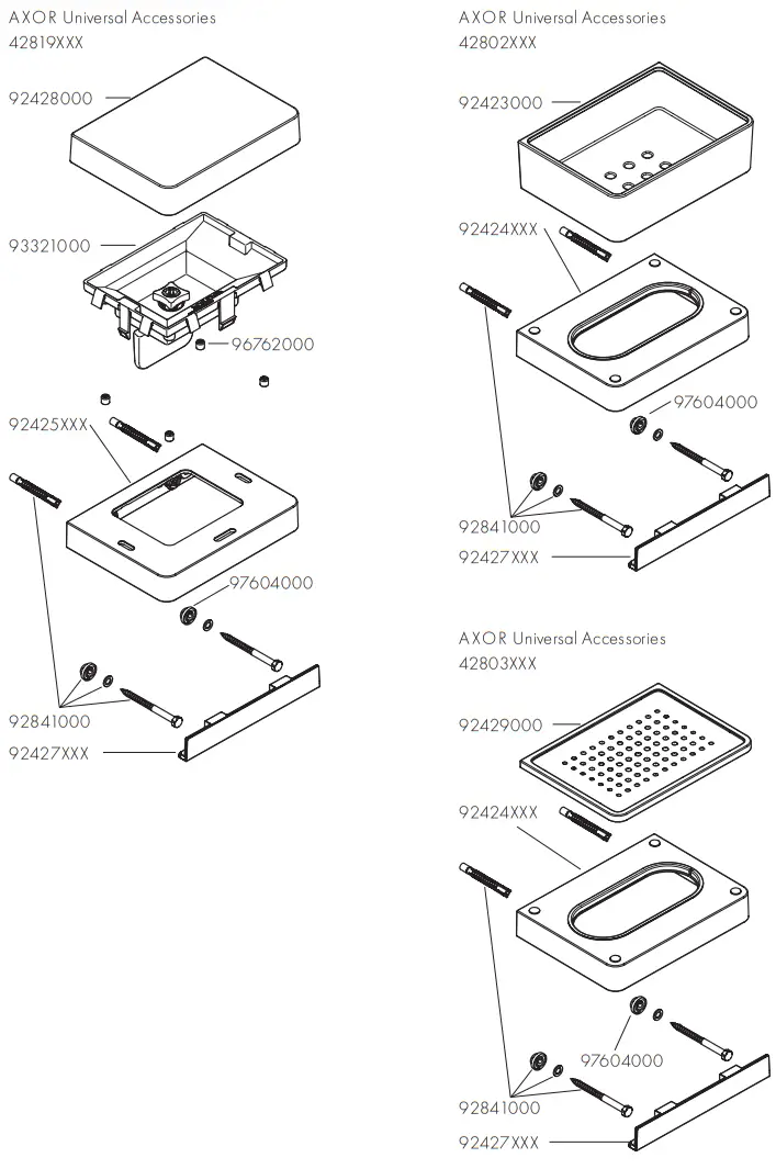 AXOR 2835000 Series Universal Softsquare Toilet brush holder wall - Figer22