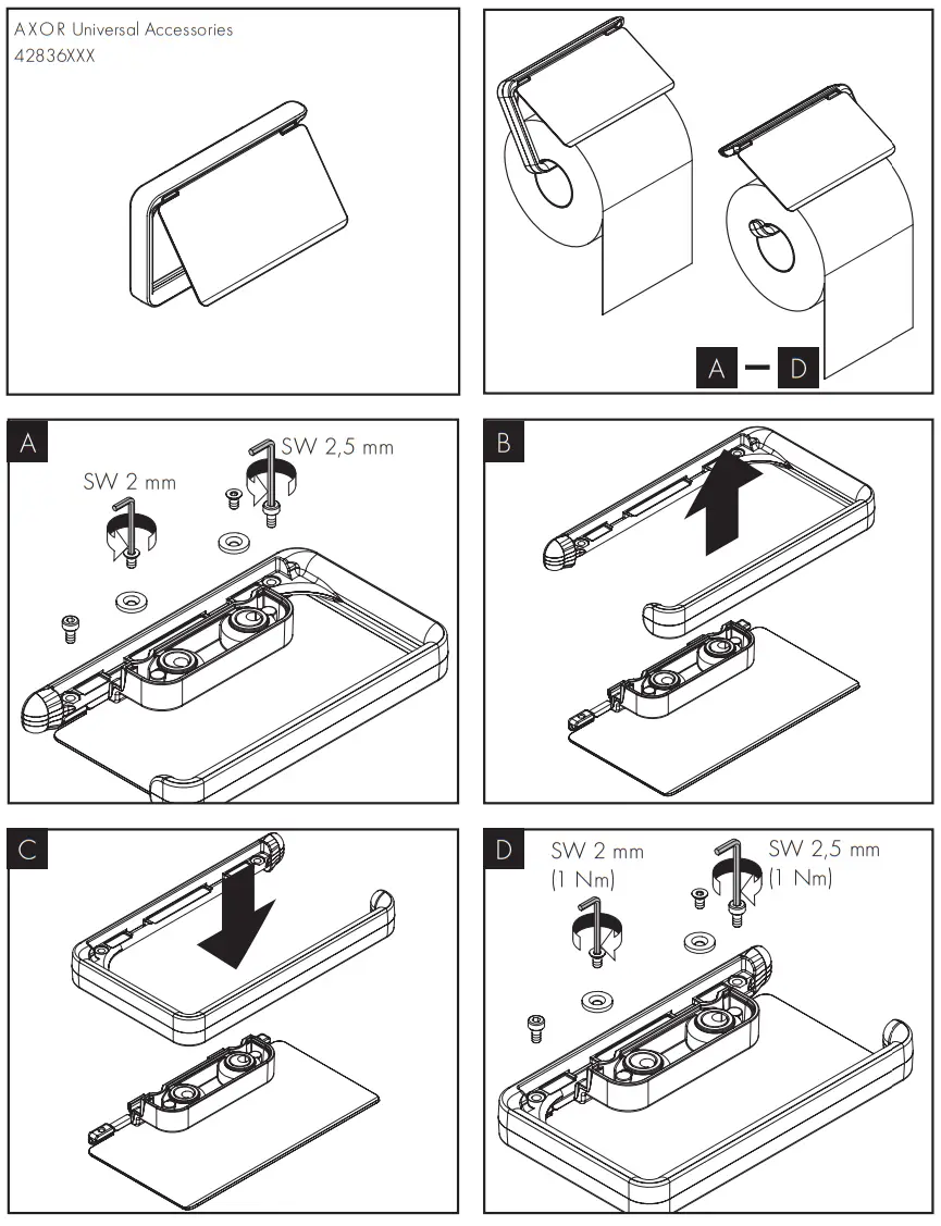 AXOR 2835000 Series Universal Softsquare Toilet brush holder wall - Figer7