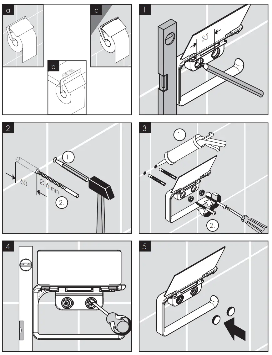 AXOR 2835000 Series Universal Softsquare Toilet brush holder wall - Figer8