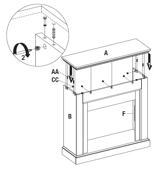 StyleWell 1418FM-23-251 Northglenn Freestanding Faux Marble Surround Electric Fireplace-fig-10