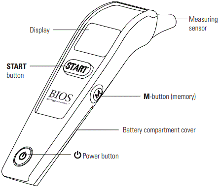BIOS Diagnostics 240DI 1 Second Ear Thermometer with Bluetooth-FIG1