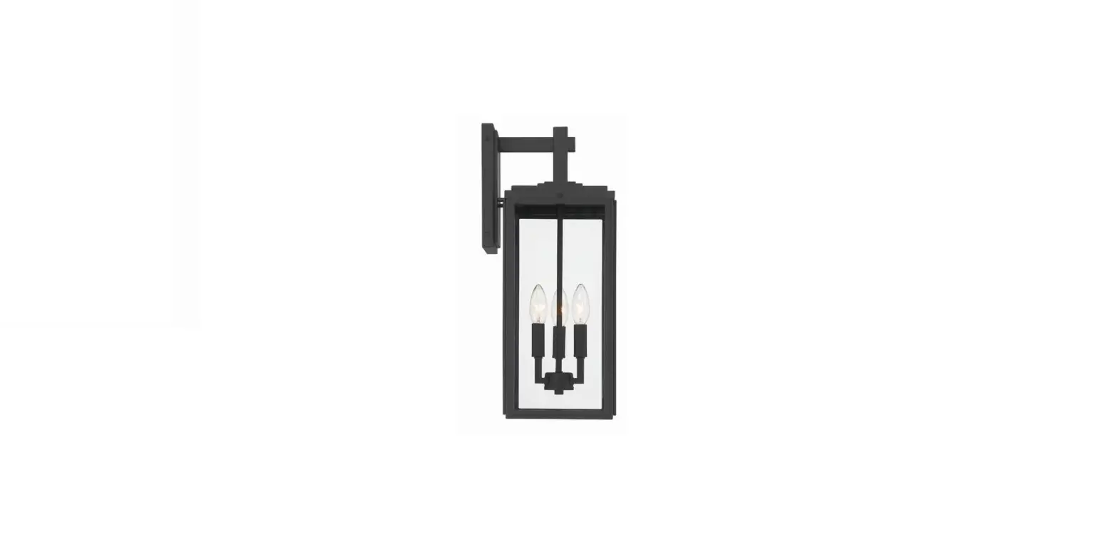 Crystorama Byr-80103-mk 3-light Matte Black Outdoor Wall Mount Lantern Sconce Instruction Manual Crystorama Byr-80103-mk 3-light Matte Black Outdoor Wall Mount Lantern Sconce Instruction Manual