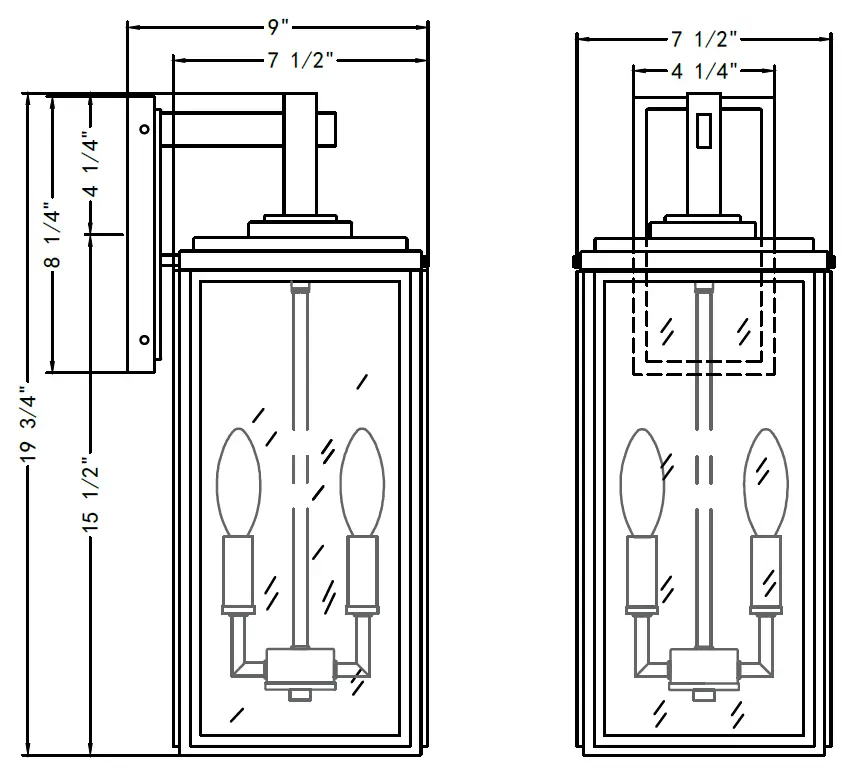CRYSTORAMA BYR-80103-MK 3-Light Matte Black Outdoor Wall Mount Lantern Sconce-fig-1