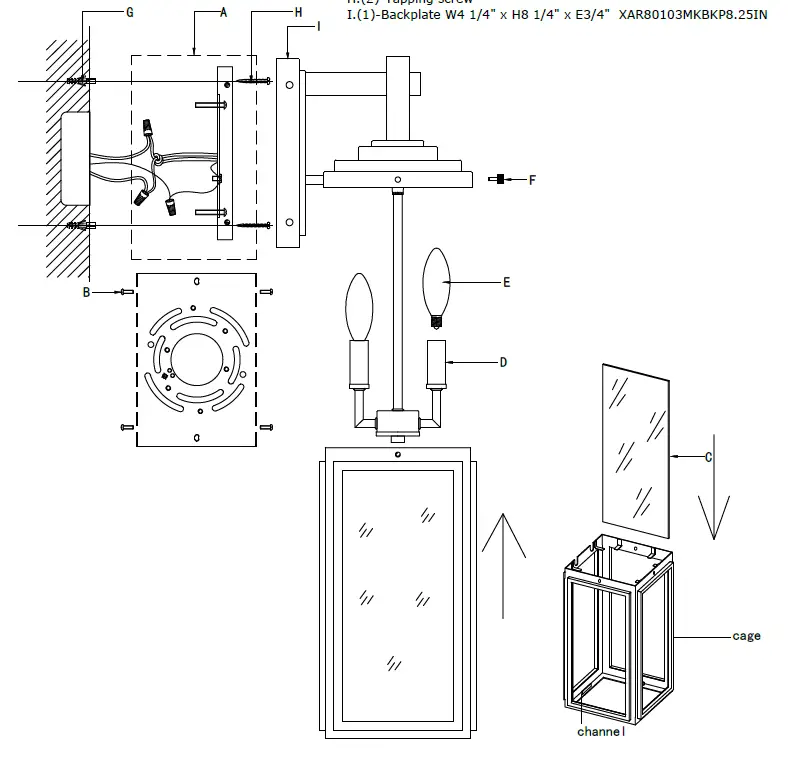 CRYSTORAMA BYR-80103-MK 3-Light Matte Black Outdoor Wall Mount Lantern Sconce-fig-6