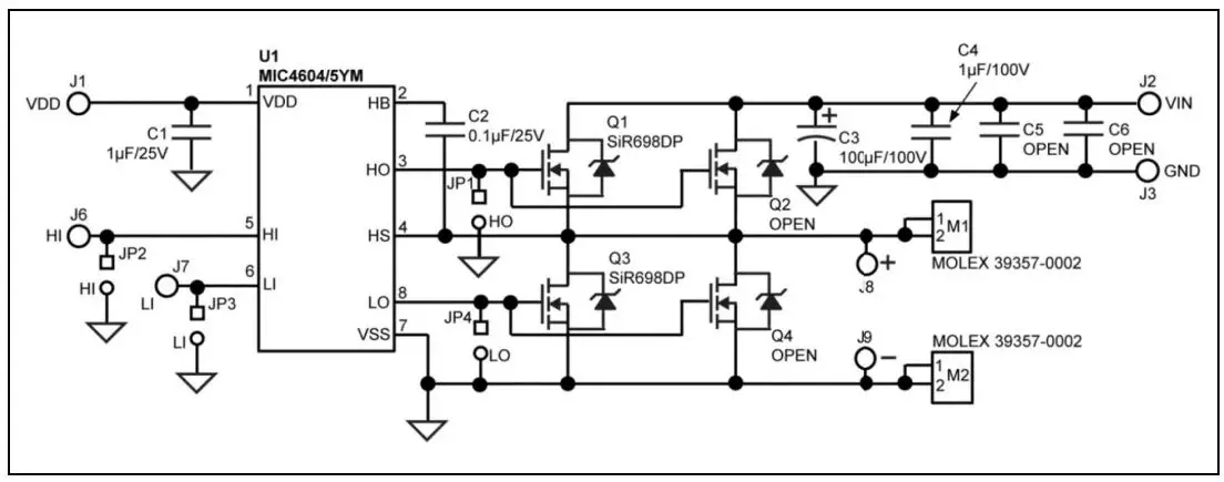 MICROCHIP MIC4605 Evaluation Board User Guide - EVALUATION BOARD SCHEMATIC (MIC4605YM)