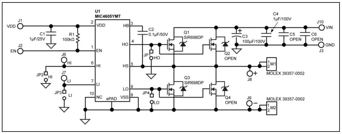MICROCHIP MIC4605 Evaluation Board User Guide - EVALUATION BOARD SCHEMATIC (MIC4605YMT)