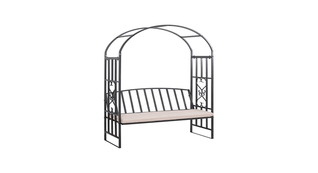Outsunny 84b-261 Metal Arch Garden Bench With Cushion User Manual