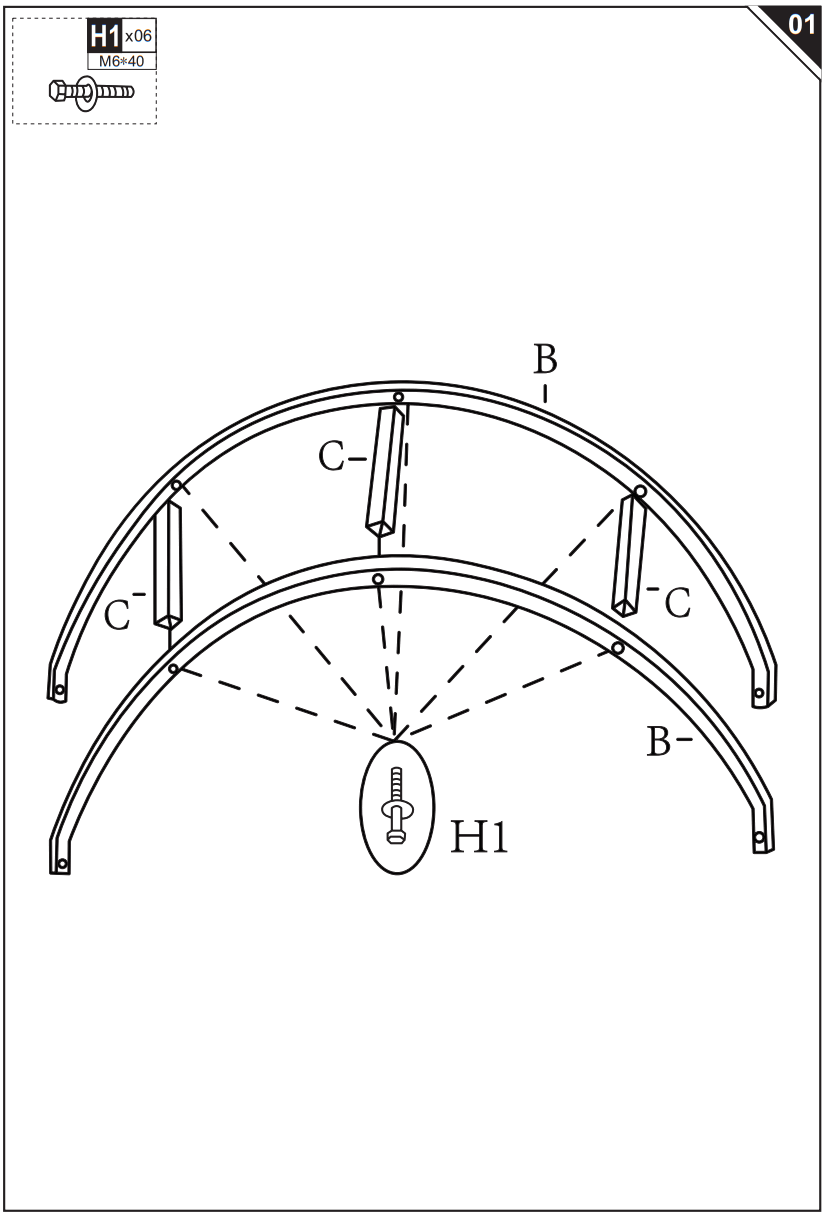 Outsunny 84B 261 Metal Arch Garden Bench with Cushion - fig 3