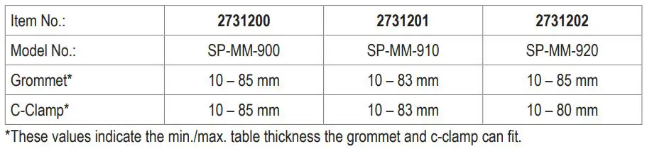 SpeaKa PROFESSIONAL 2731200 Monitor Arm Instruction Manual - Base