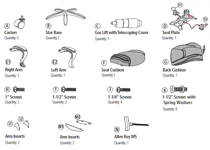 Serta 44942 Assembly Instructions Executive Chair fig-1