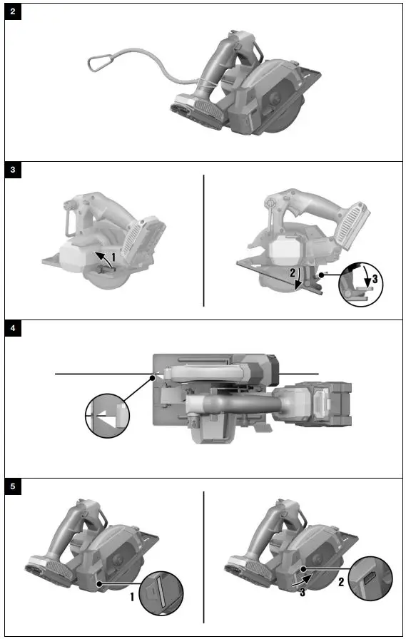 HILTI SC 4MR-22 Cordless Circular Saw Instruction Manual - Fig 2,5