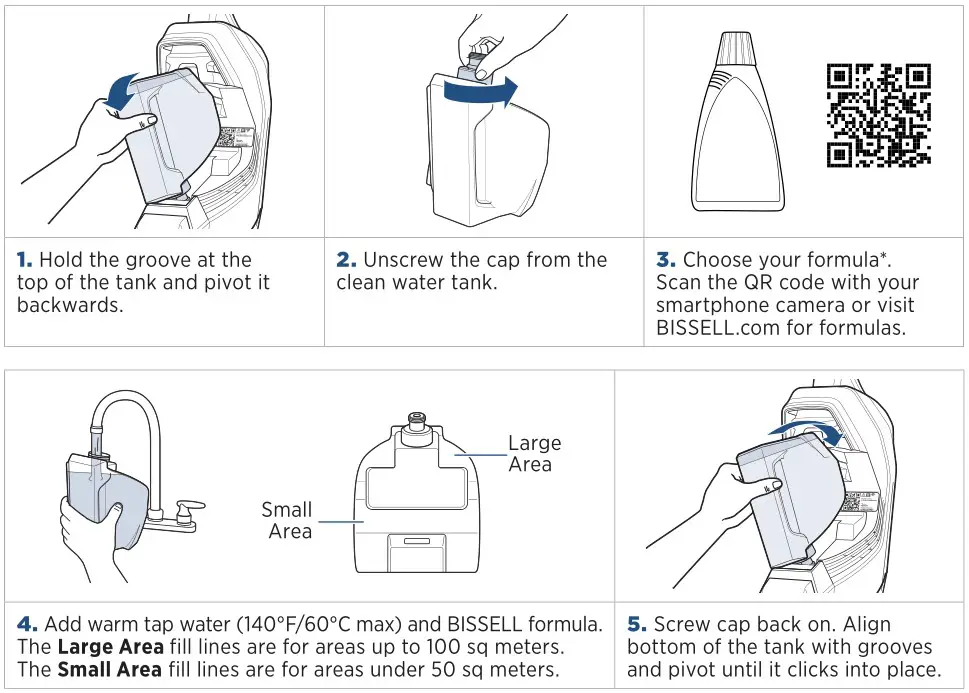 Bissell 3646H CrossWave Max Turbo Professional Cleaner - Filling the Clean Water Tank