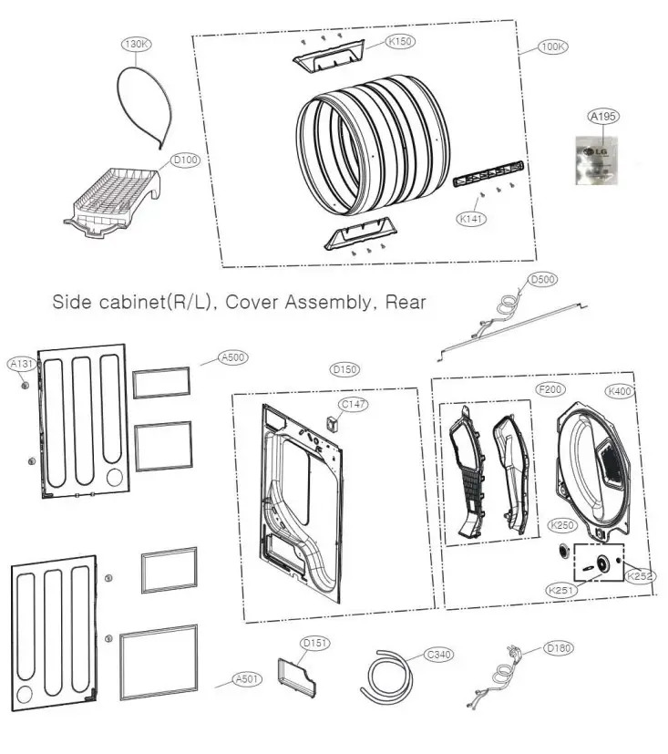 LG WWT-1710B Washing Machine - Drum