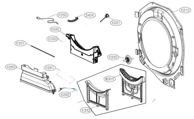 LG WWT-1710B Washing Machine - Tub