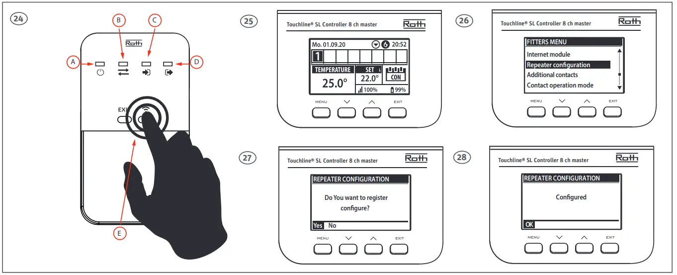Roth Touchline SL Minishunt Plus Sensor 2 - Fitters menu