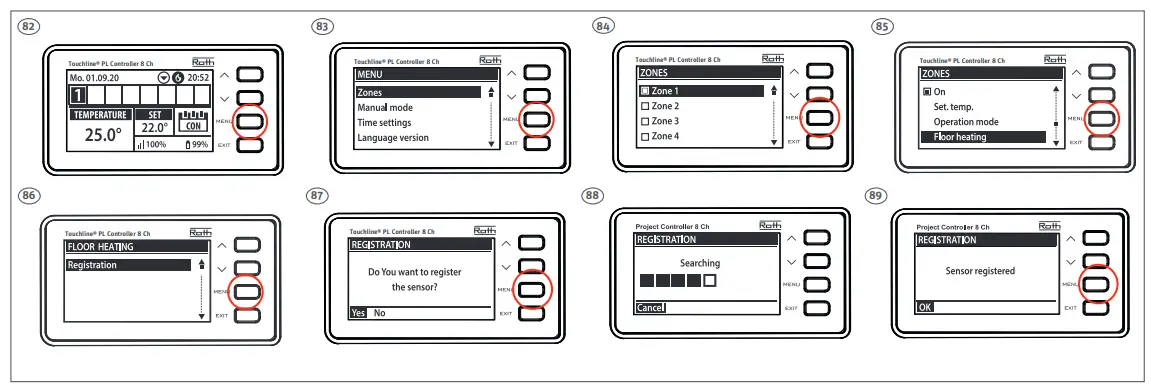 Roth Touchline SL Minishunt Plus Sensor 2 - registering a floor sensor6