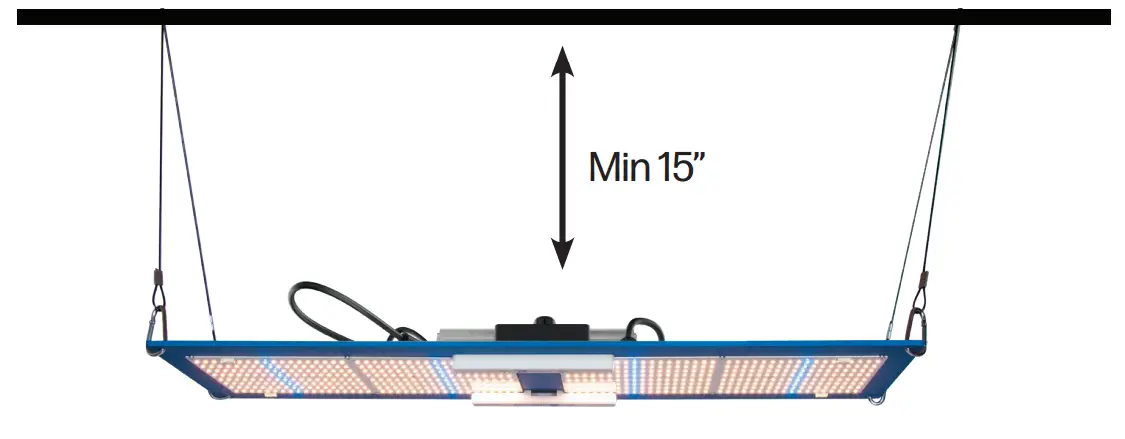 Horticulture Lighting Group HLG 300L Bspec Commercial Indoor LED Grow Light - hanging structure