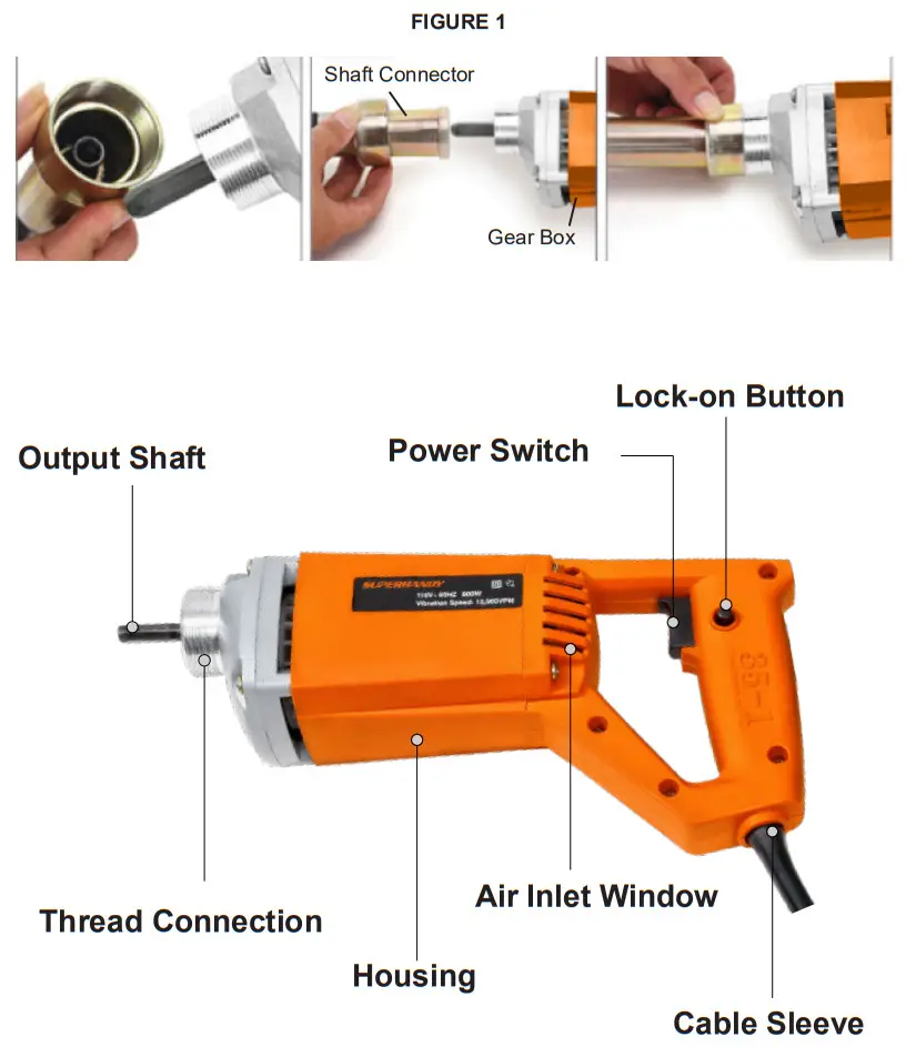 Super Handy GUT114 Electric Concrete Vibrator - FIGURE 1