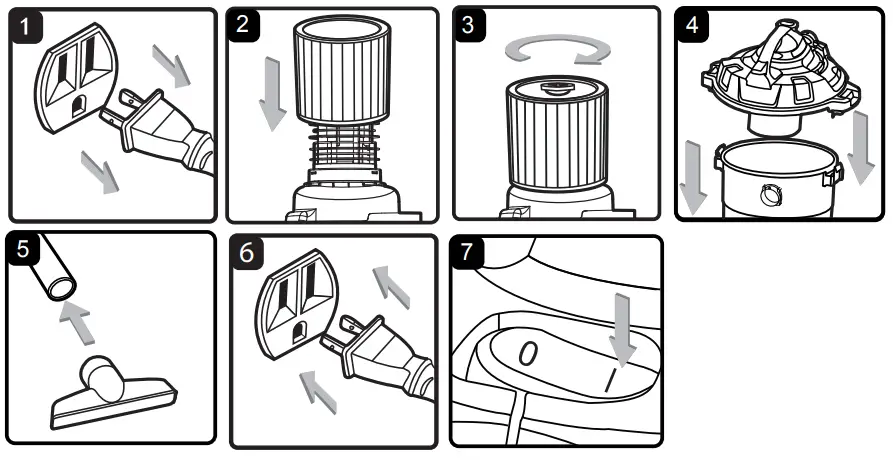 Vacmaster VJH1211PF 0201 Wet or Dry Vacuum Cleaner with Detachable Blower - OPERATION