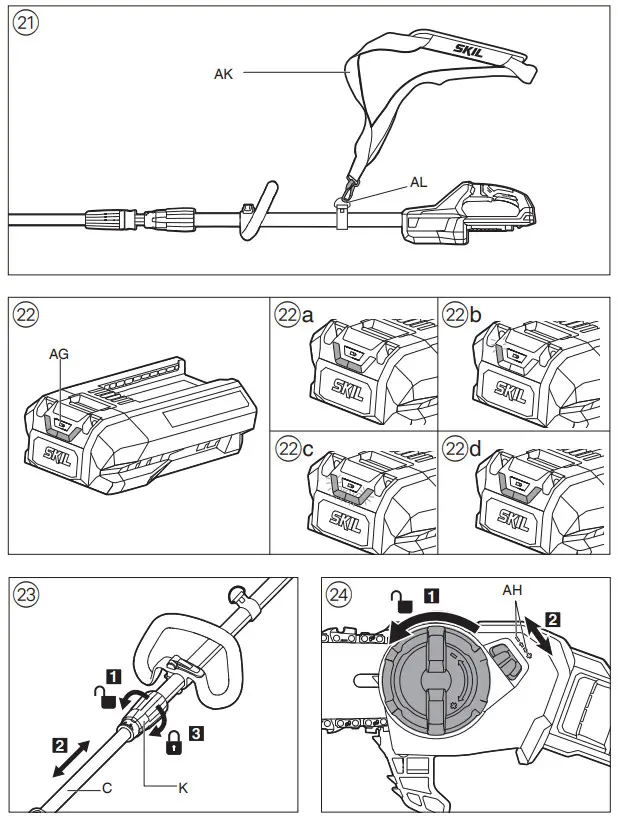 SKIL GS1E0582CA Cordless Pole Saw Pruner - Pkcer 3
