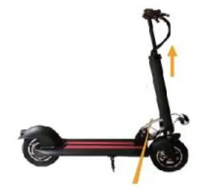 W-TEC 500W 10 Inch Tenmark II Folding Electric Scooter - Loosen the handlebar clamp and set the desired handlebar height