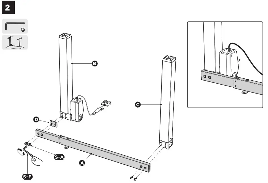 alza ergo APW EGET7100B Height-Adjustable Desk Frame - overview 3