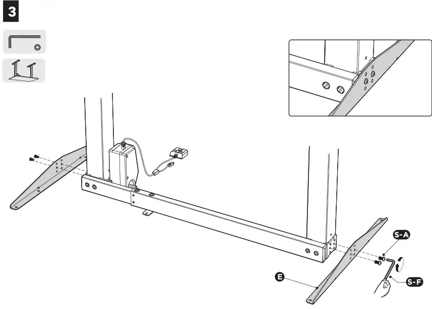 alza ergo APW EGET7100B Height-Adjustable Desk Frame - overview 4