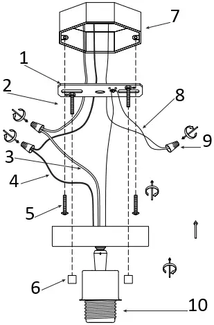 globe 91002844 1-Light Matte Brass Semi-Flush Mount Ceiling A4