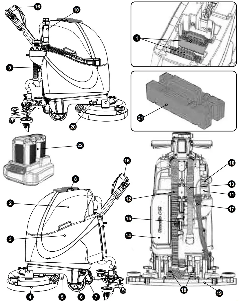 Numatic TTB 3045NX 36V Scrubber Dryer - overview