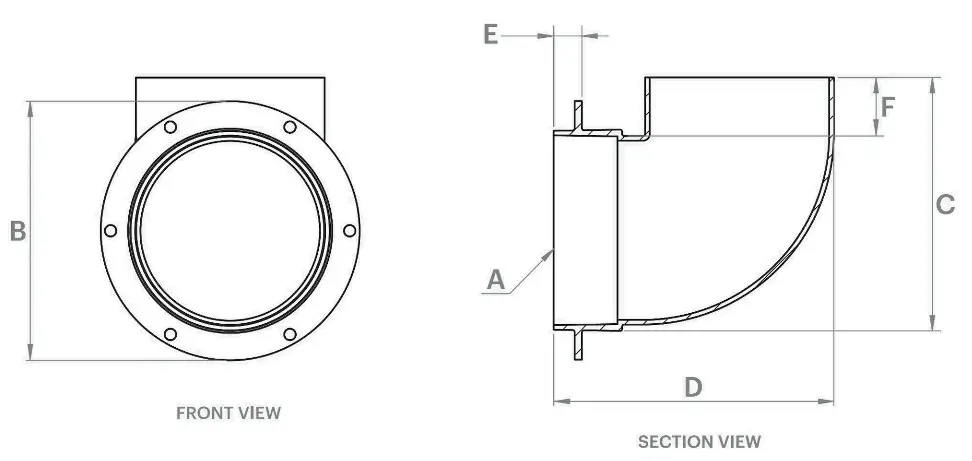 RAIN HARVESTING TAT009 Flanged Tank Overflow Extra High Volume - Extra High Volume