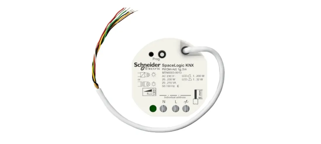Schneider Electric Mtn6003-0013 Knx Flush Mounted Universal Dimming Acutator 1g With 3 Binary Inputs User Manual