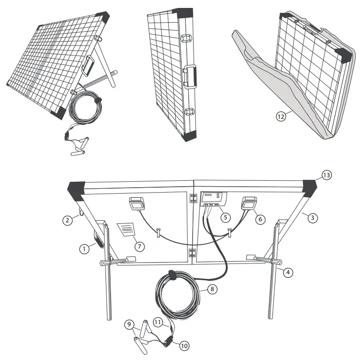 westech Solarcoffer 130W Solar Case Foldable Solar Panel - charge a battery