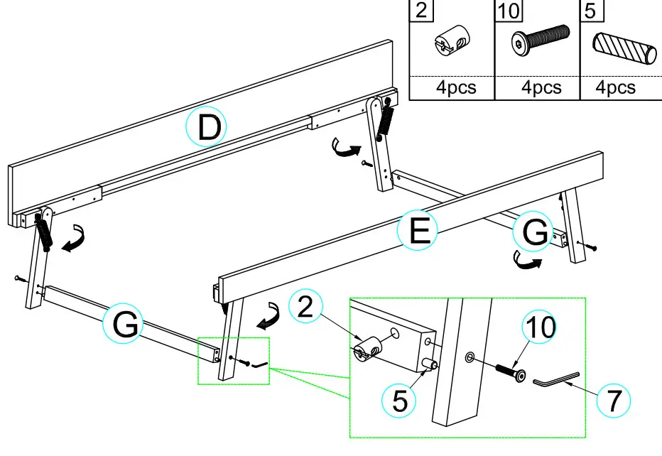 ModernLuxe WF299339 Full Size Upholstery Daybed with Trundle and USB Charging Design - assembly 8