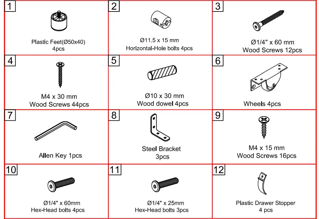 ModernLuxe WF299339 Full Size Upholstery Daybed with Trundle and USB Charging Design - hardware
