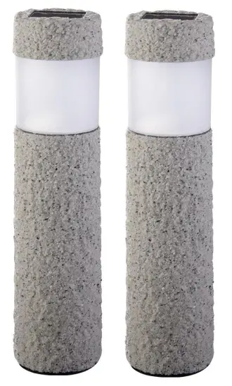 WeTeLux 951420 Solar Bollard Lights In Stone Look