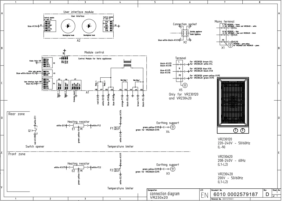 GAGGENAU VR230620 200 Series Vario Electric Grill - fig 1