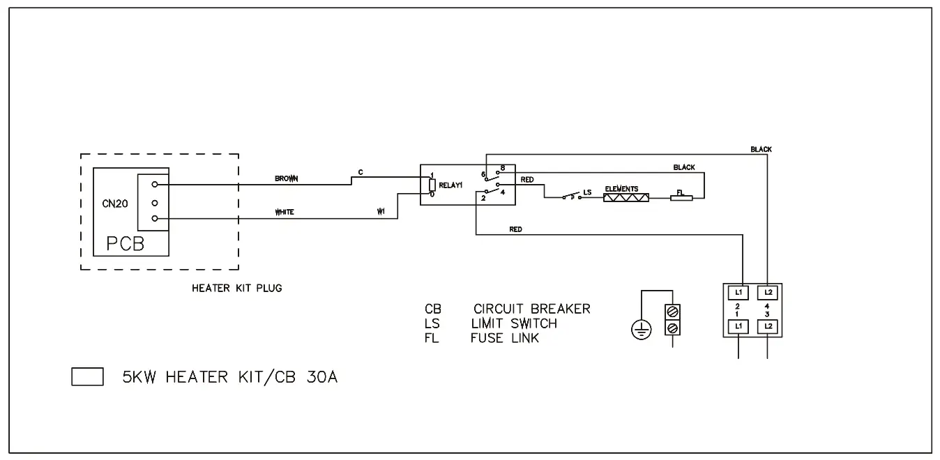 Wiring diagram for 5KW electric heat 