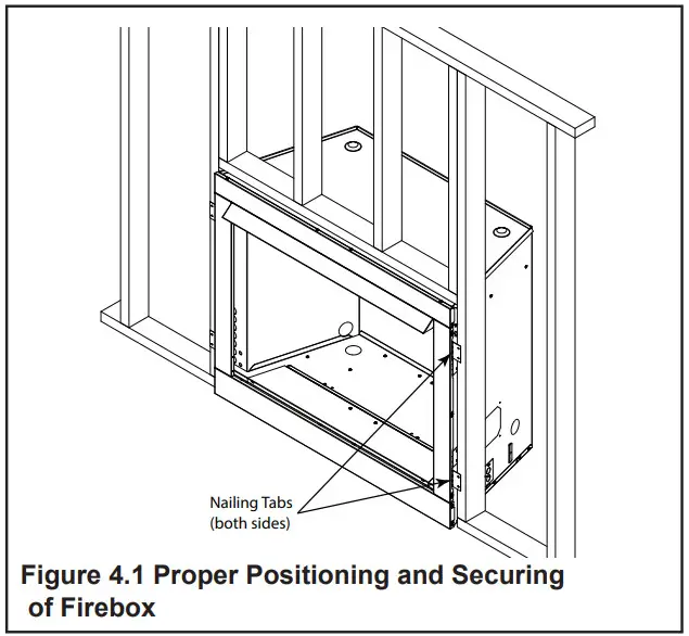 outdoor lifestyles VOFB42-H Outdoor Fireplace - firebox to the framing