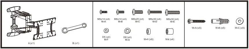 KIMEX-013-2642-Articulated-Wall-Mount-for-32'-65-Inches-OLED-TV-Screen-FIG-2