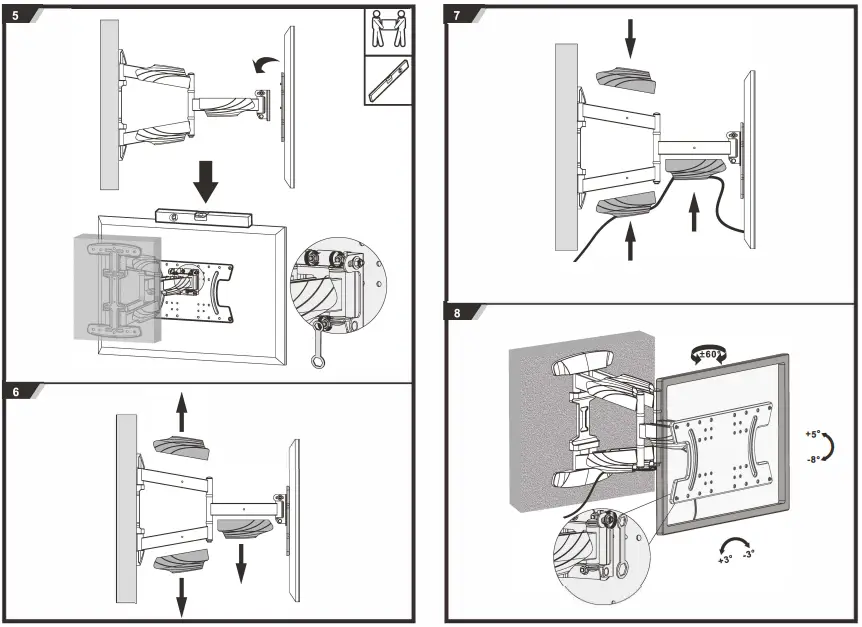KIMEX-013-2642-Articulated-Wall-Mount-for-32'-65-Inches-OLED-TV-Screen-FIG-3