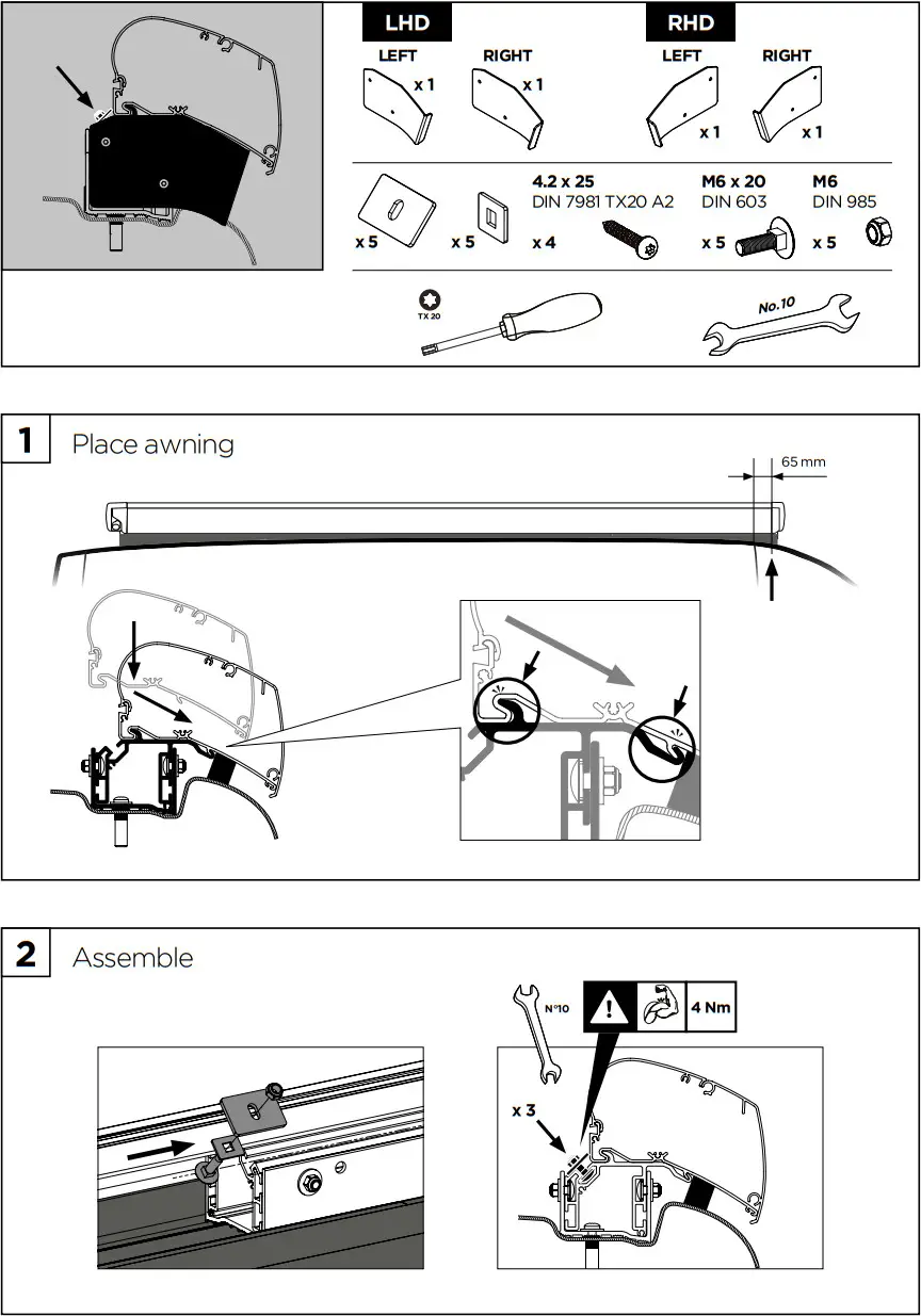 THULE VW Crafter 2017 Adapter Roof - FIGURE 12