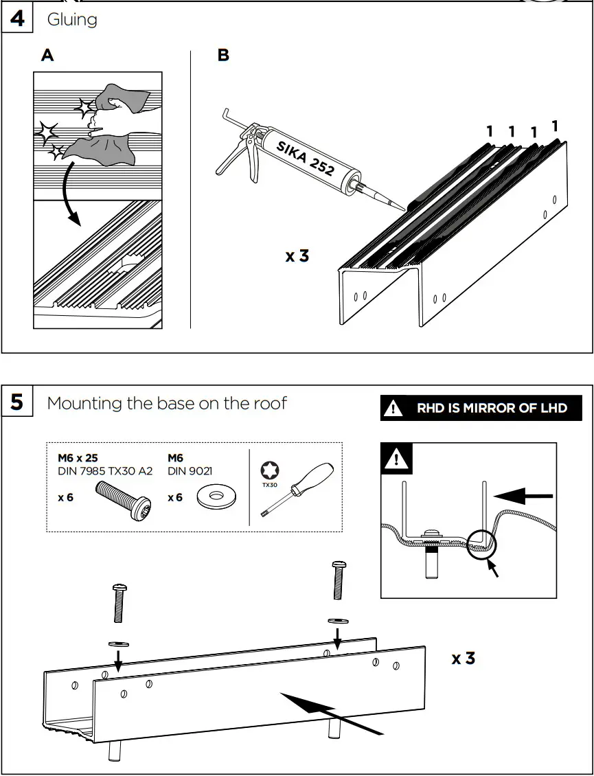 THULE VW Crafter 2017 Adapter Roof - FIGURE 7
