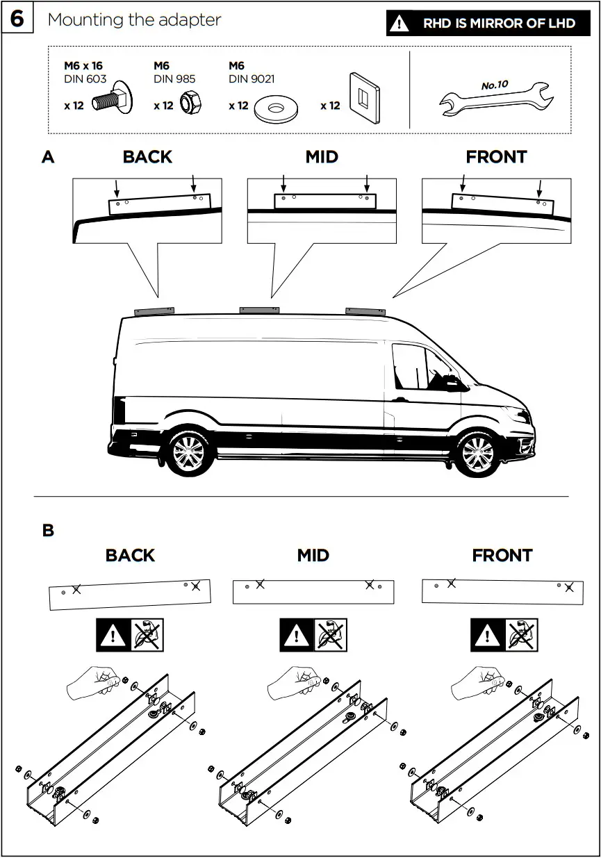 THULE VW Crafter 2017 Adapter Roof - FIGURE 8