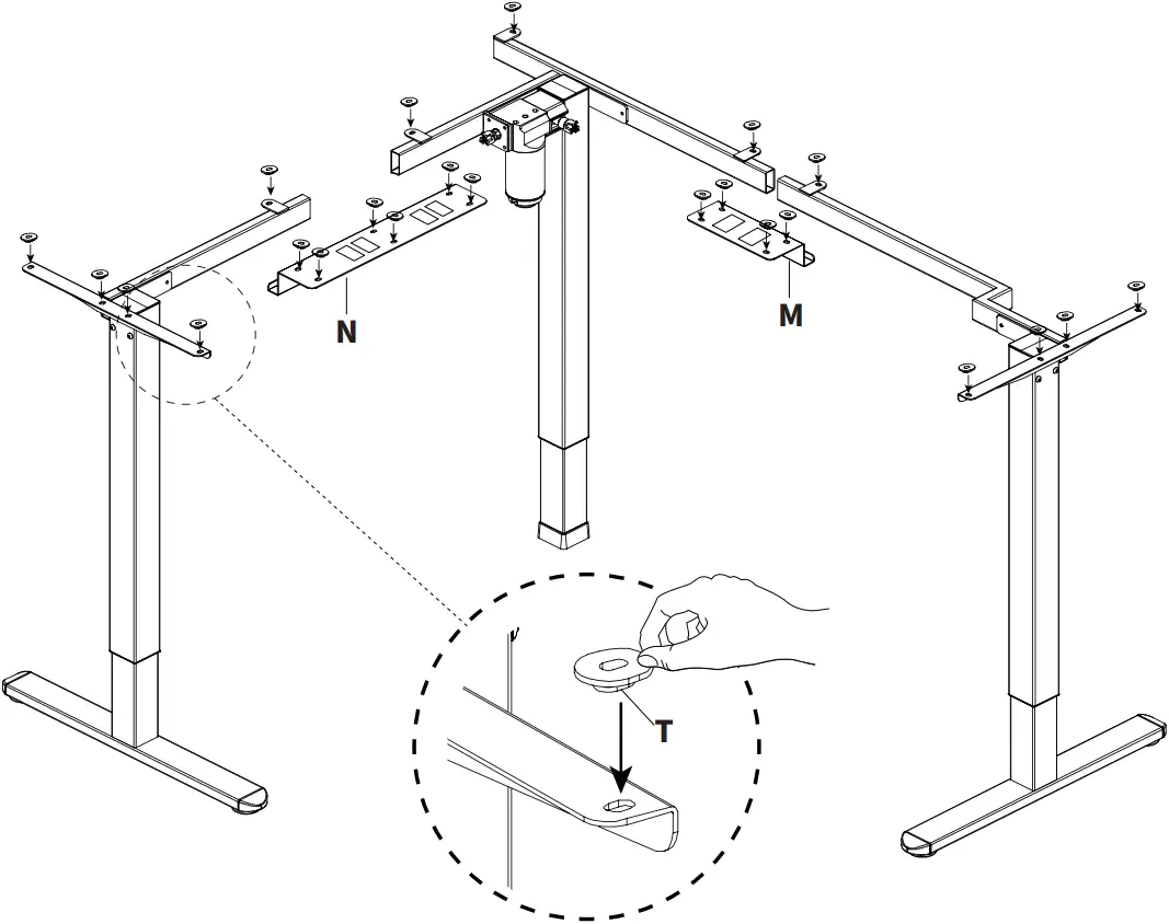 V I V O DESK-E3CT Series - Assembly Options A-1