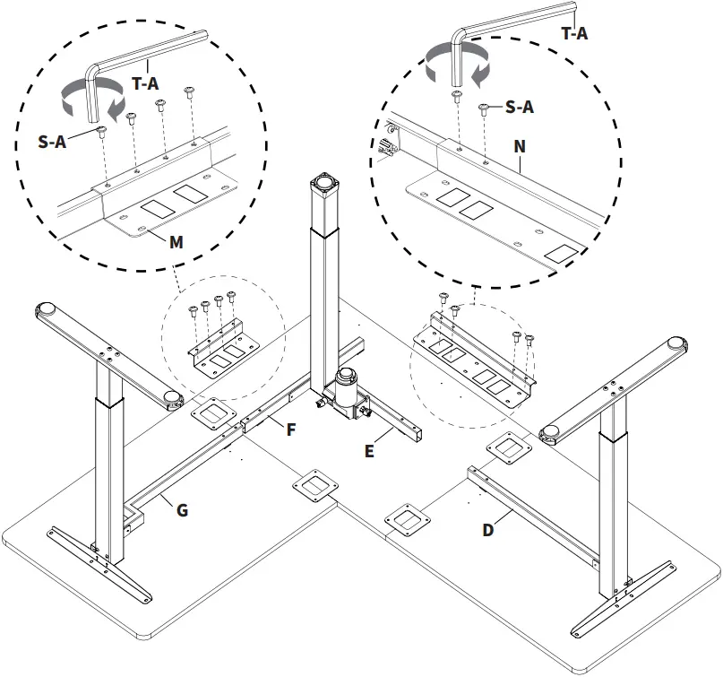 V I V O DESK-E3CT Series - Assembly Options A-3