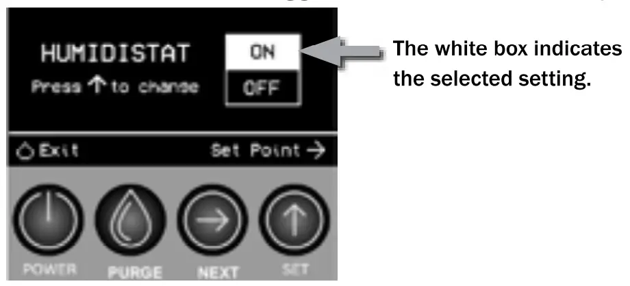 PHOENIX 617B DryMAX BLE LGR Dehumidifier - Humidistat Mode 1