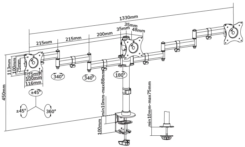 Neomounts-NM-D135D3-Monitor-Desk-Mount-fig-1