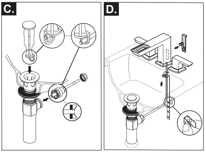 BRIZO 107360 Two Handle Widespread Bathroom Faucets - Remove pivot nut